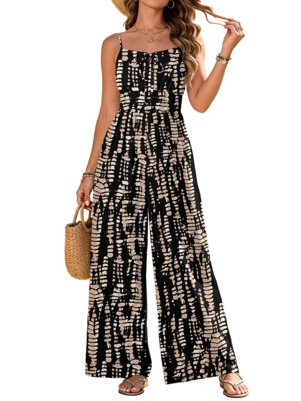 Womens Jumpsuits 2026 Casual Spaghetti Strap Wide Leg Long Pants Rompers One